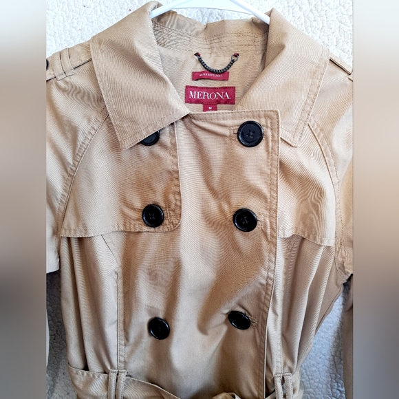 Women's Merona Water Resistant Tan Button Down Coat - Picture 7 of 15